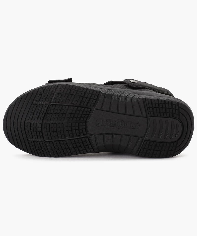 【オーソフィート】ネプチューン ミディアム/ブラック マイクロファイバー/サンダル メンズ詳細画像2