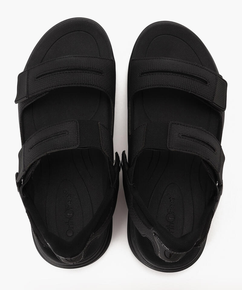 【オーソフィート】ネプチューン ミディアム/ブラック マイクロファイバー/サンダル メンズ詳細画像6