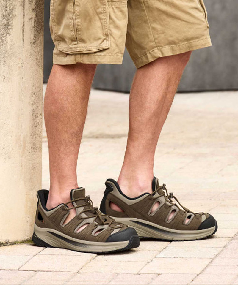 【オーソフィート】サターン ミディアム/ブラウン ナチュラルレザー テキスタイル/シューズ メンズ