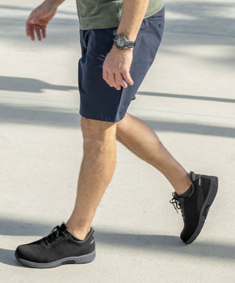 【オーソフィート】ヤリ ワイド/ブラック テキスタイル/シューズ メンズ/Orthofeet