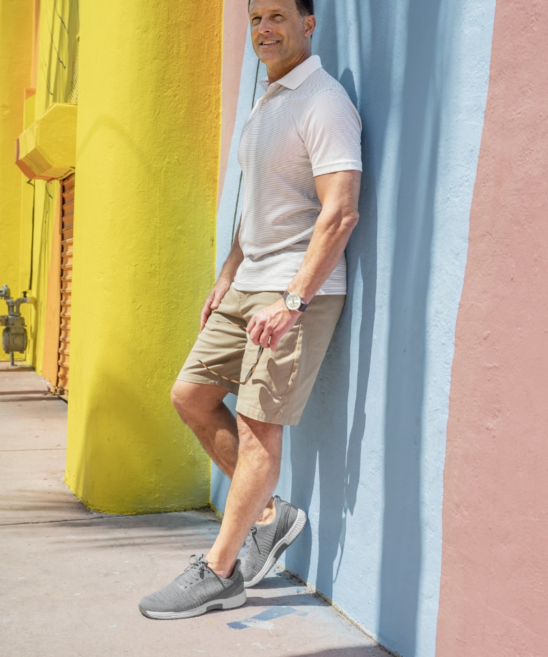 【オーソフィート】ヤリ ワイド/グレー テキスタイル/シューズ メンズ/Orthofeet