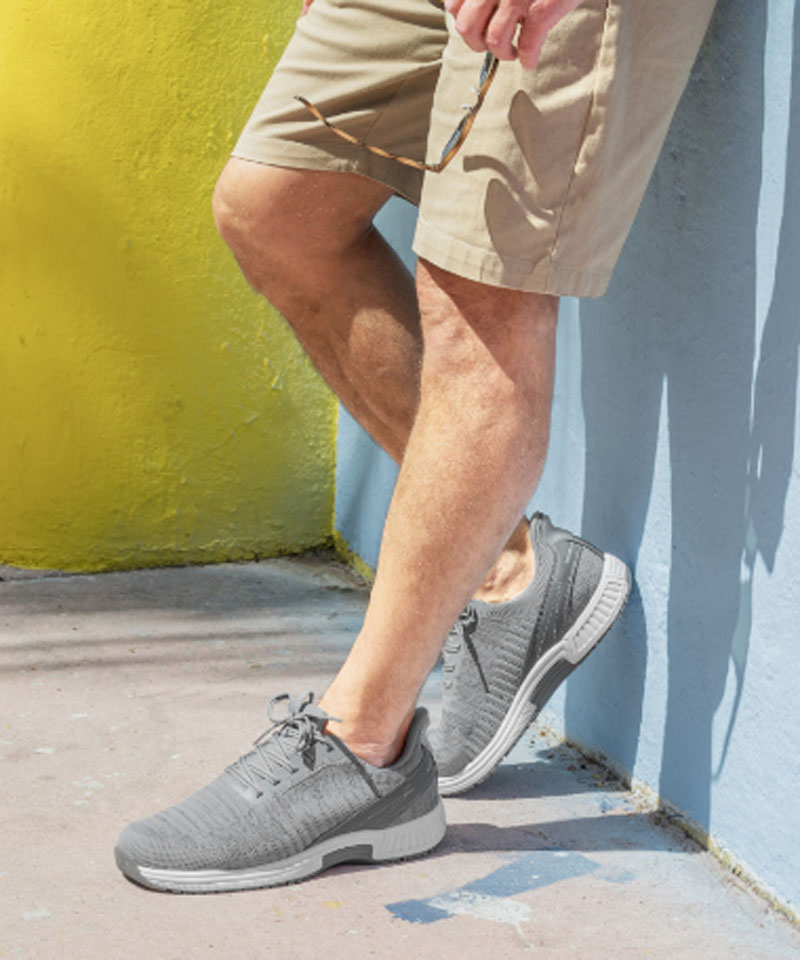 【オーソフィート】ヤリ ワイド/グレー テキスタイル/シューズ メンズ/Orthofeet