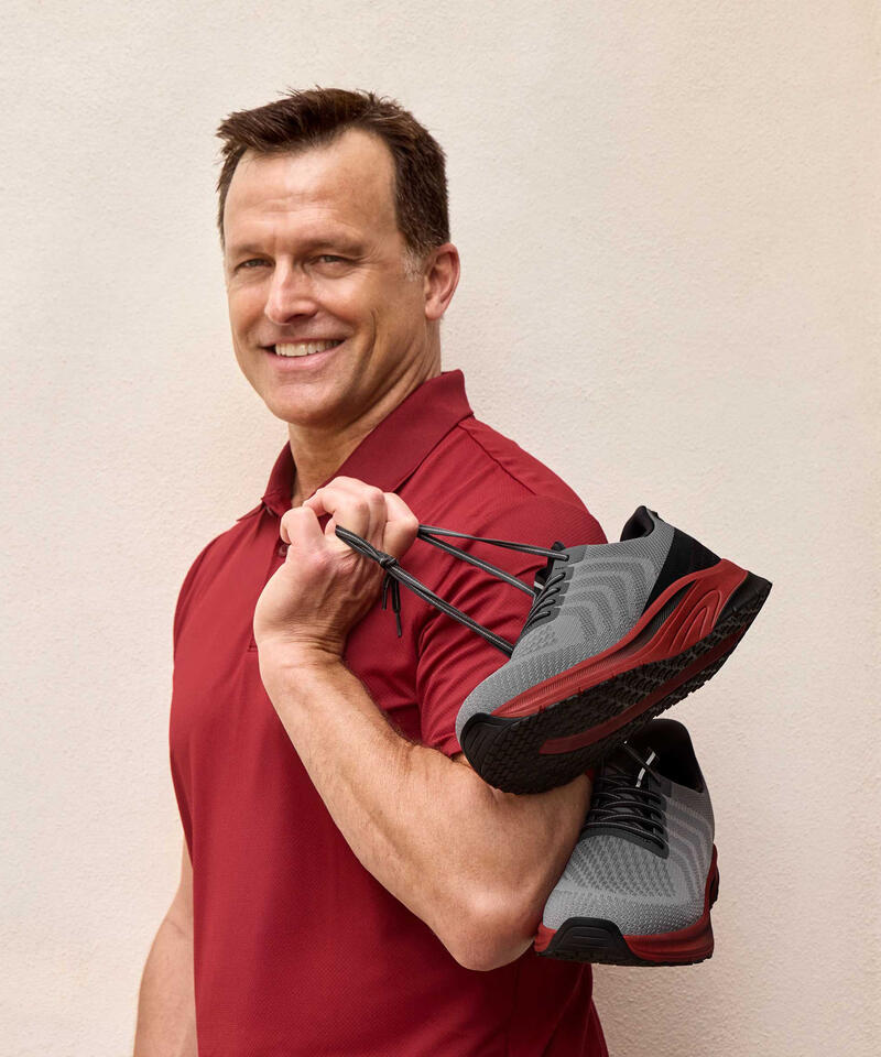 【オーソフィート】ティロス ミディアム/グレー レッド テキスタイル/シューズ メンズ詳細画像10