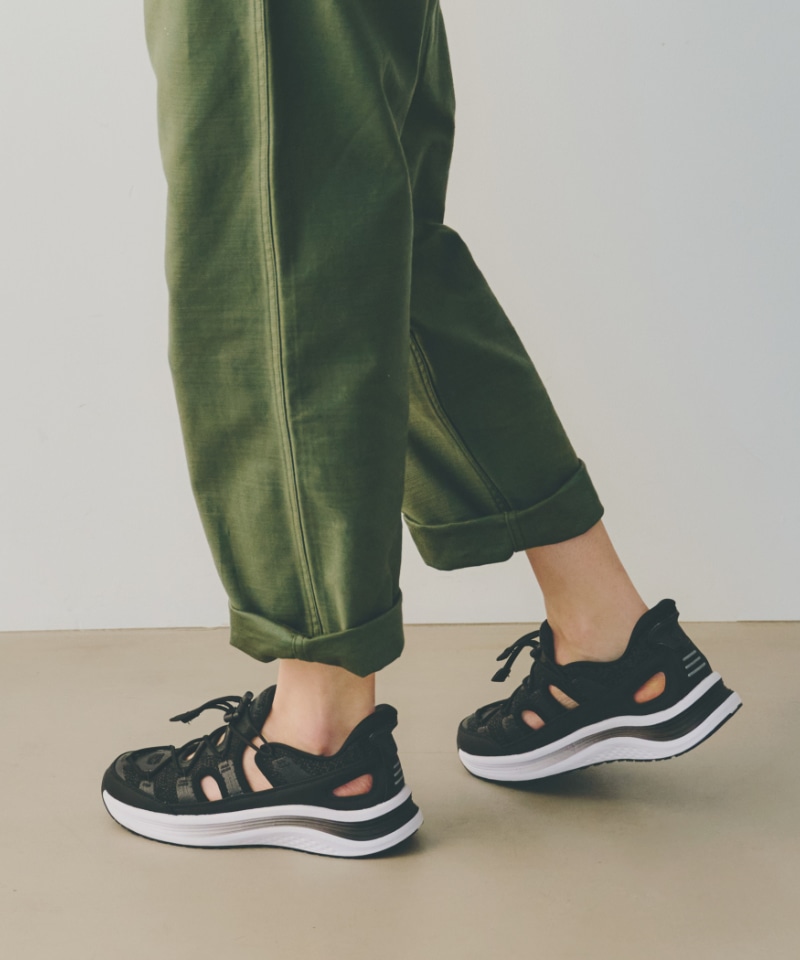 【オーソフィート】ヴィーナス ワイド/ブラック テキスタイル/シューズ レディース