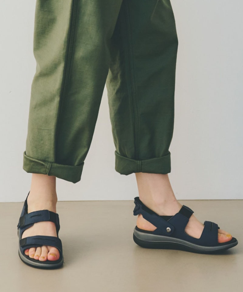 【オーソフィート】カリプソ ワイド/ブルー マイクロファイバー/サンダル レディース