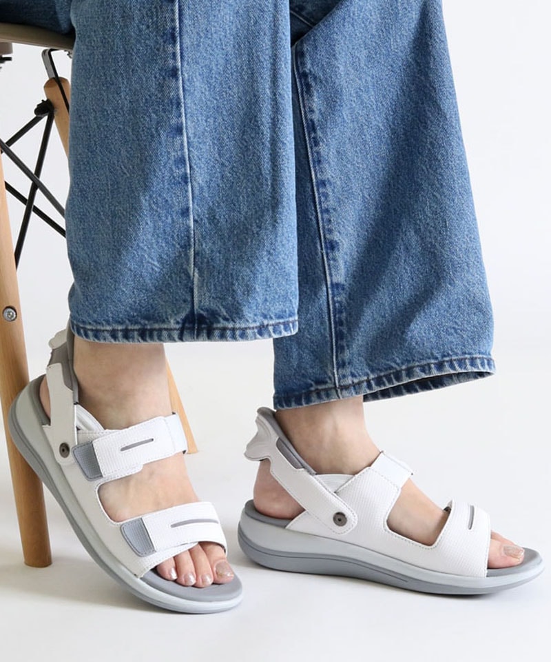 【オーソフィート】カリプソ ワイド/ホワイト マイクロファイバー/サンダル レディース