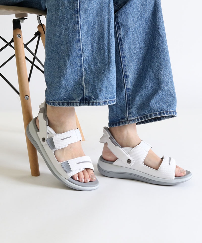 【オーソフィート】カリプソ ワイド/ホワイト マイクロファイバー/サンダル レディース