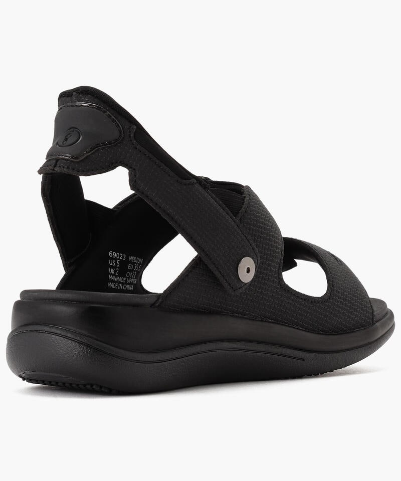 【オーソフィート】カリプソ ミディアム/ブラック マイクロファイバー/サンダル レディース詳細画像3