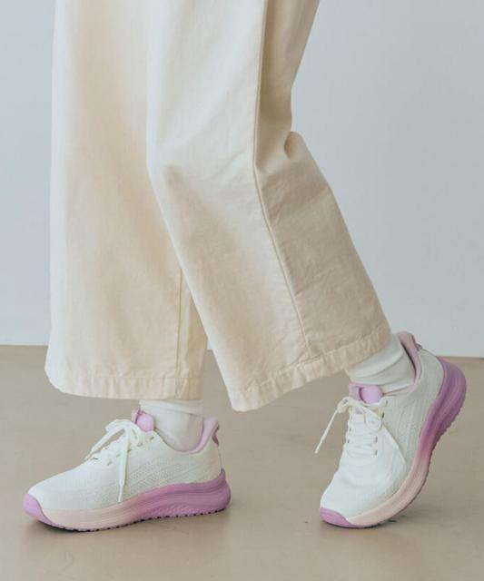 【オーソフィート】ニラ ワイド/ホワイト ラベンダー テキスタイル/シューズ レディース