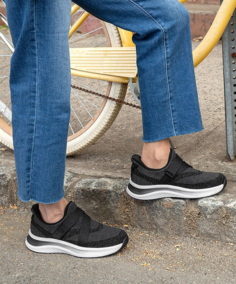 【オーソフィート】ナヤ ワイド/ブラック テキスタイル/シューズ レディース/Orthofeet