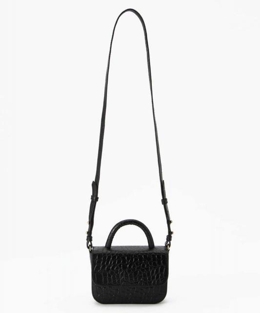 【O MY BAG】ナノバック/ブラッククロコ/ショルダーバック オーマイバッグ】ナノバッグ/ブラッククロコ/ショルダーバッグ
