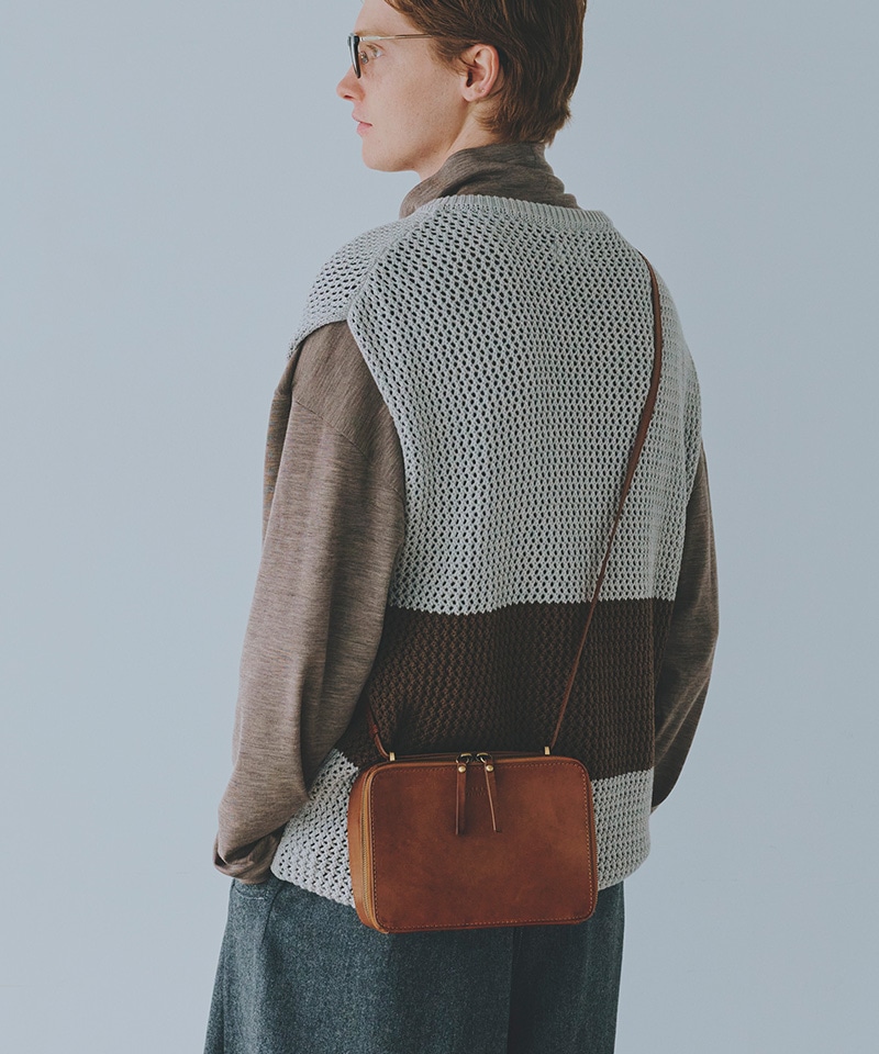 【オーマイバッグ】ビーズ ボックスバッグ/コニャック ナチュラルレザー/ショルダーバッグ メンズ レディース/O MY BAG BEES BOX BAG