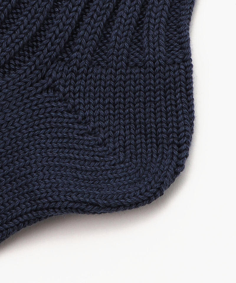 【ロトト】チャンキーリブド クルー/ダークブルー ライム コットン/ソックス メンズ レディース詳細画像4