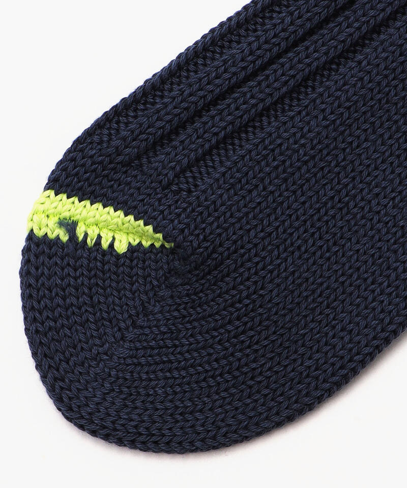 【ロトト】チャンキーリブド クルー/ダークブルー ライム コットン/ソックス メンズ レディース詳細画像5