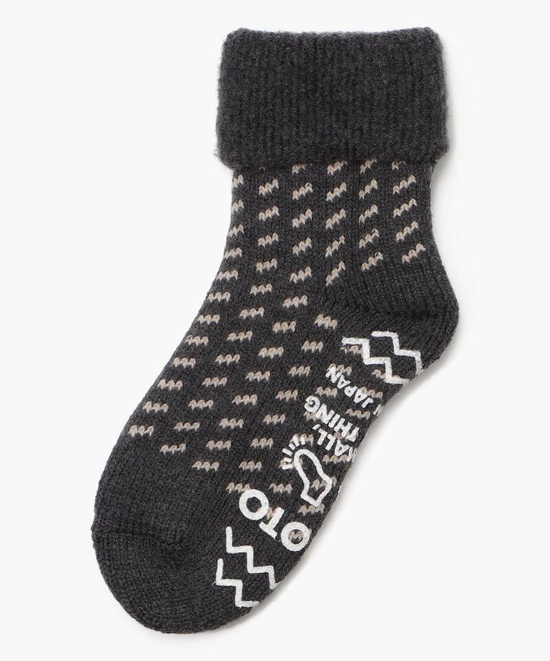 【ロトト】コンフィルームソックス バーズアイ/チャコール アクリル ウール/メンズ レディース詳細画像1