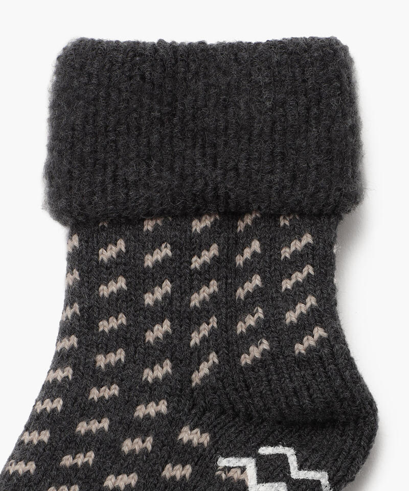 【ロトト】コンフィルームソックス バーズアイ/チャコール アクリル ウール/メンズ レディース詳細画像3