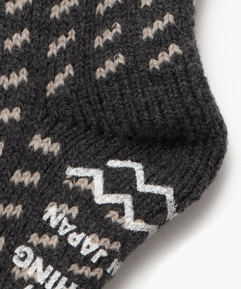 【ロトト】コンフィルームソックス バーズアイ/チャコール アクリル ウール/メンズ レディース詳細画像4