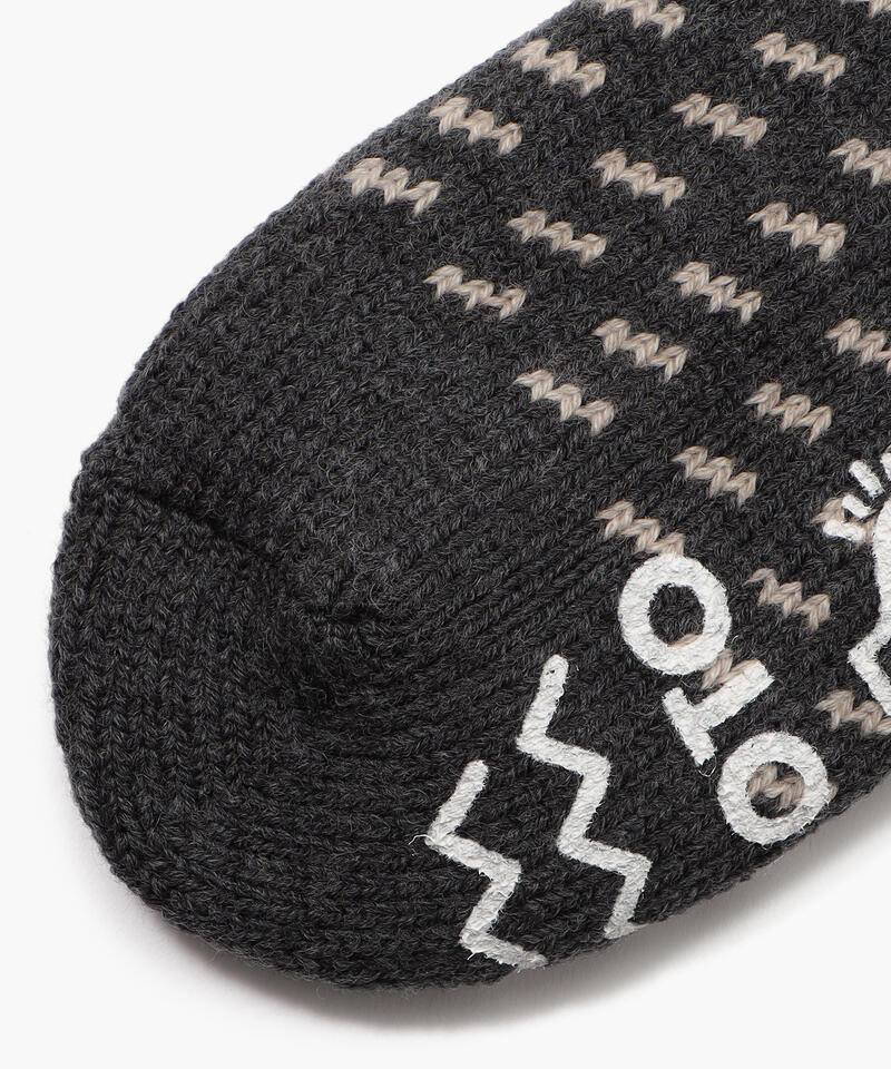 【ロトト】コンフィルームソックス バーズアイ/チャコール アクリル ウール/メンズ レディース詳細画像5