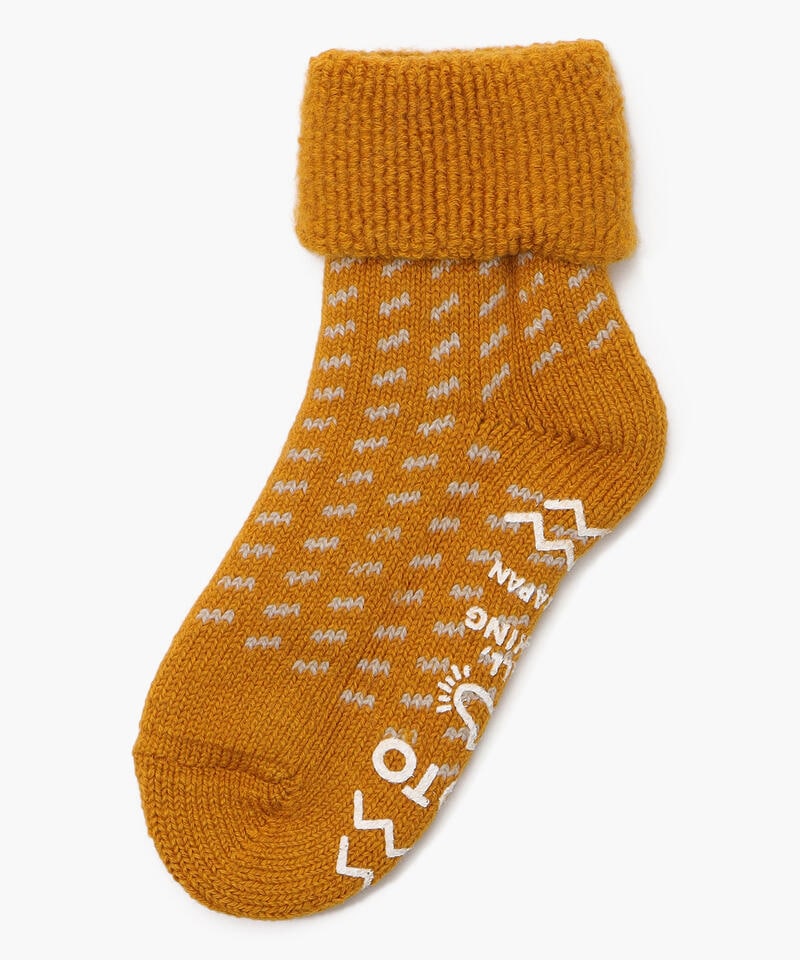 【ロトト】コンフィルームソックス バーズアイ/ダークイエロー アクリル ウール/メンズ レディース詳細画像1
